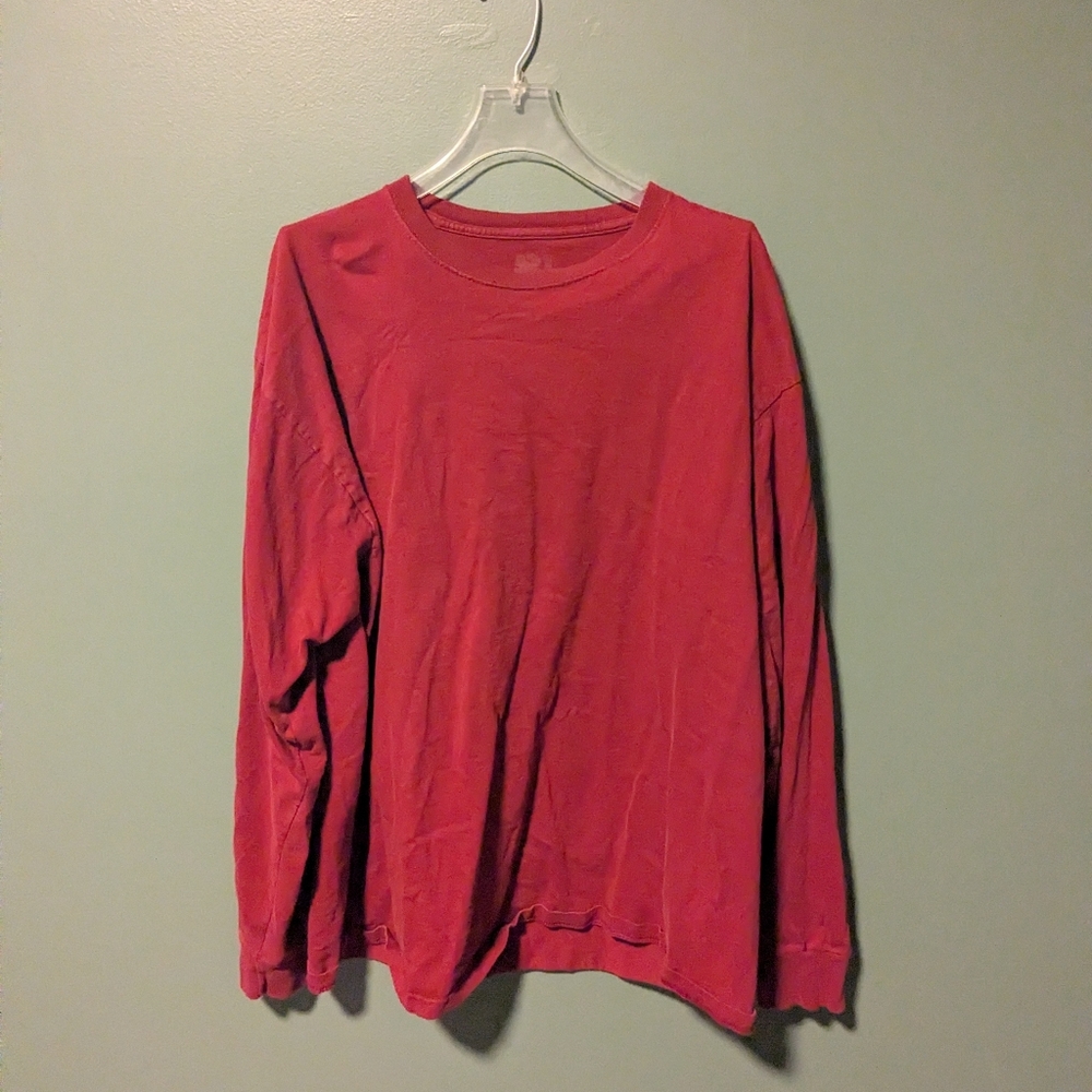 Men's Long-Sleeve Crewneck Shirt - Red